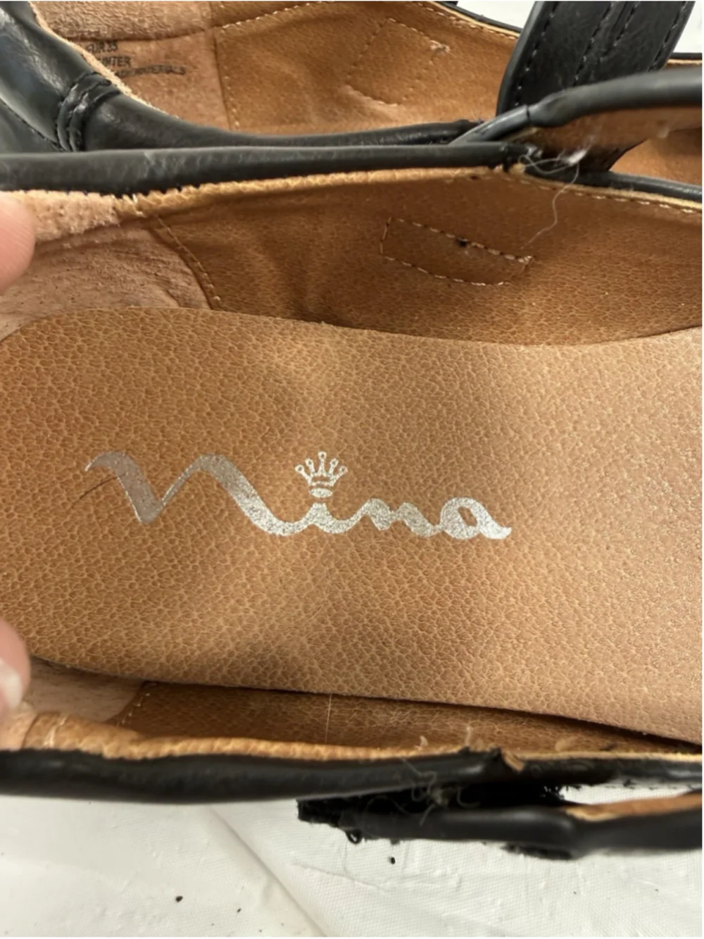 Nina Black Braided-Strap Mary Jane Dress Shoes